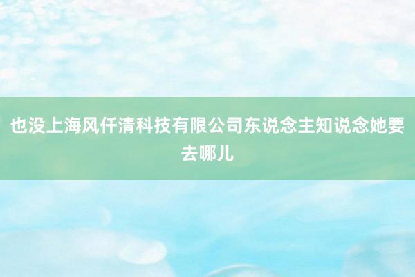 也没上海风仟清科技有限公司东说念主知说念她要去哪儿